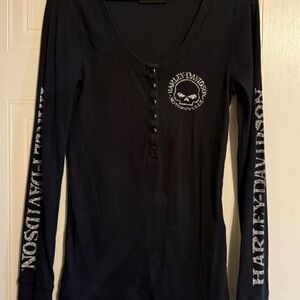 Harley-Davidson Black Button-Up Long Sleeve